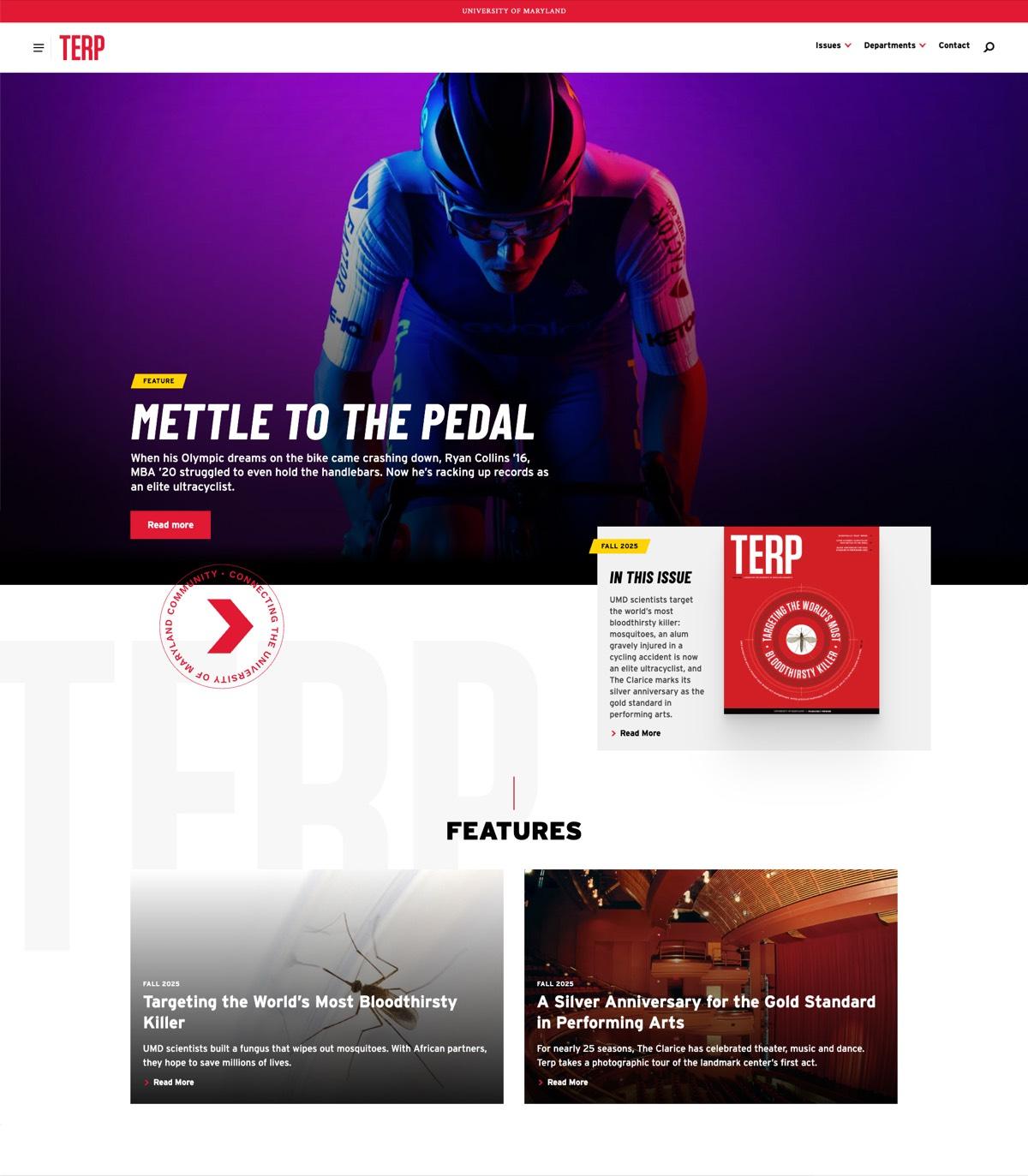Terp magazine feature page.